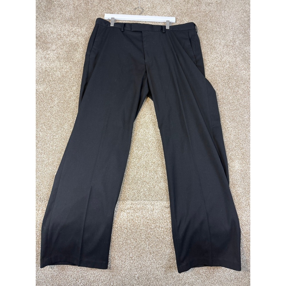 Kenneth Cole Reaction Mens Black Dress Pants Flat Front Straight Leg 40x32 40 32